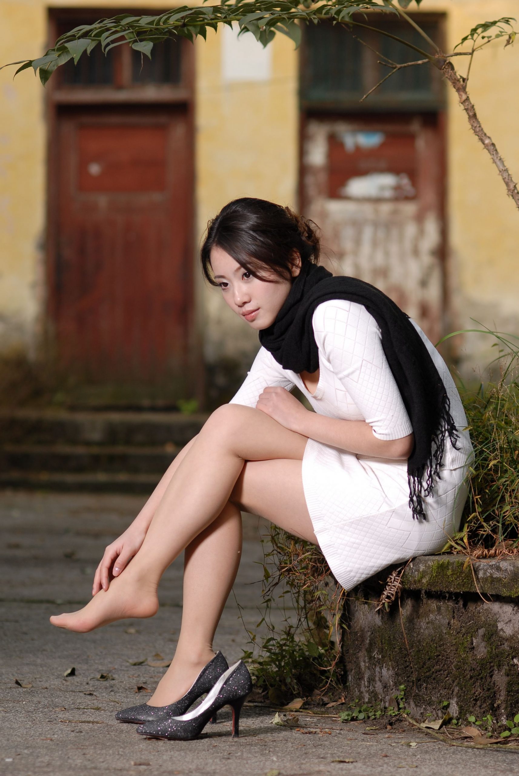 图片[39]-中高艺经典美腿图册 judy户外拍摄 秋日公园-91美腿图片网